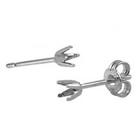 S/S 4 Claw Ear Studs 3.7mm