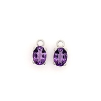 S/S Earring 7x5 Amethyst