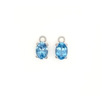 S/S Earring 7x5 Bl Topaz