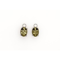 S/S Earring 7x5 Olive Quartz