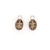S/S Earring 7x5 Smokey Quartz