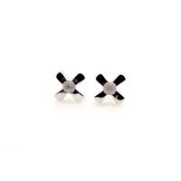 S/S Earring Rd 3.5mm Rose Qtz