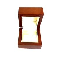 Wood Earring Box Brown/Cream