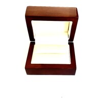 Wood Dble Ring Box Brown/Cream