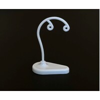 Earring Stand Scroll Plastic White