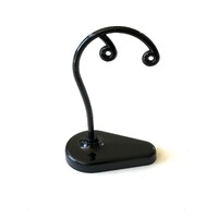 Earring Stand Scroll Plastic Black