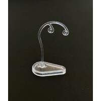 Earring Stand Scroll Plastic Clear