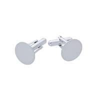 SS Cuff Link W/15mm Disc 1PR