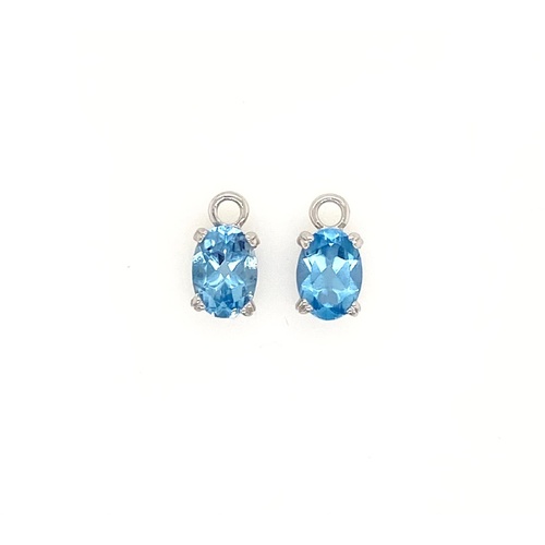 S/S Earring 7x5 Bl Topaz