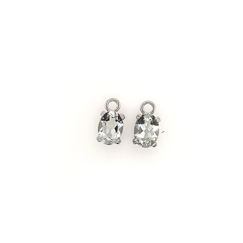 S/S Earring 7x5 Mint Quartz