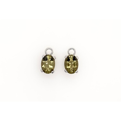 S/S Earring 7x5 Olive Quartz