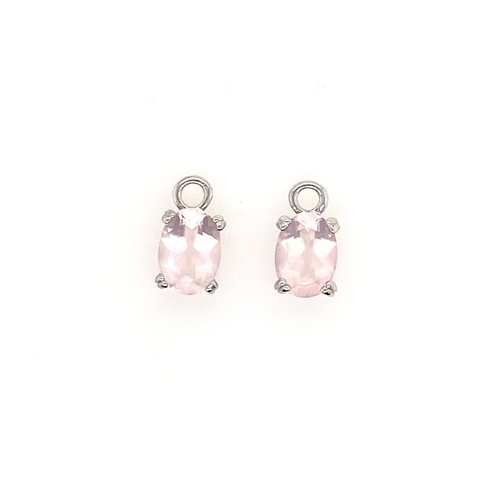 S/S Earring 7x5 Rose Quartz