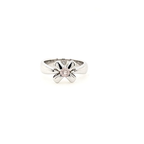 S/S Ring Rd 3.5mm Rose Quartz