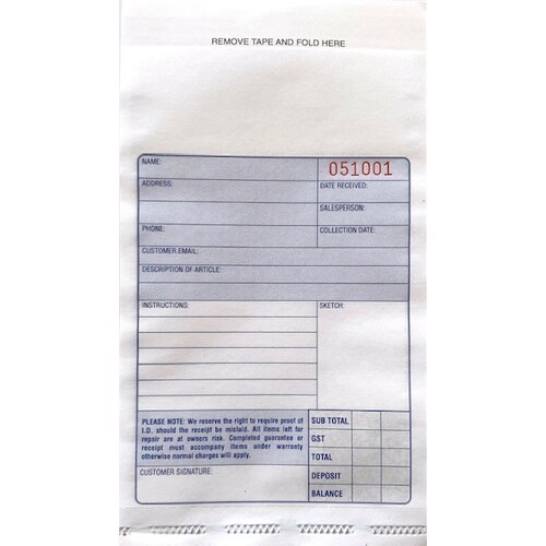 Blue Repair Envelopes Pkt 250