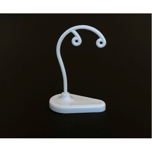 Earring Stand Scroll Plastic White