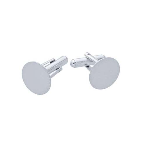 SS Cuff Link W/15mm Disc 1PR