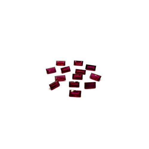 Baguette ruby 4x2mm Bright Vivid Red
