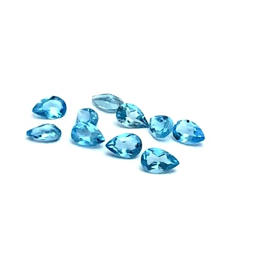 Swiss Blue Topaz Pear 5x4mm