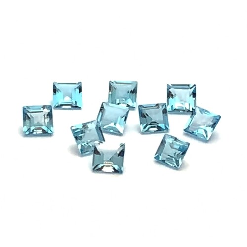 Swiss Blue Topaz Sq Carre 3mm