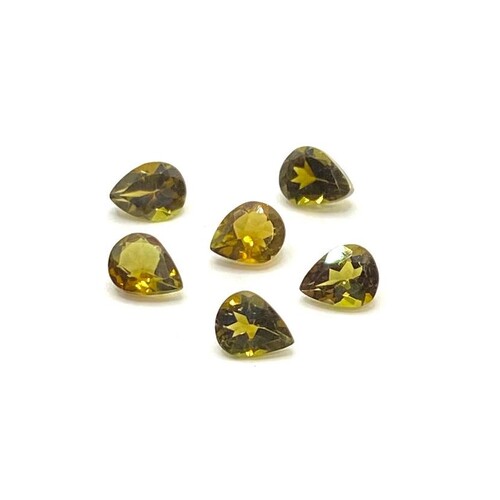 Tourmaline Green Brown Pear 5x4