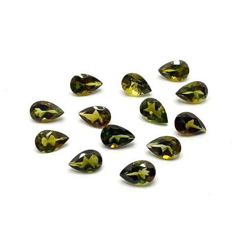 Tourmaline Olive Green Pear 6x4