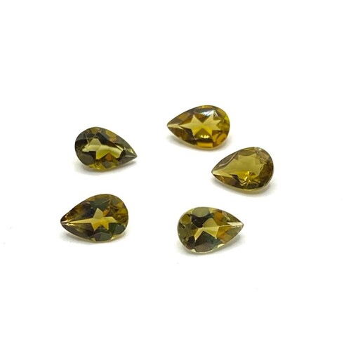 Tourmaline Yellow Green Pear 6x4
